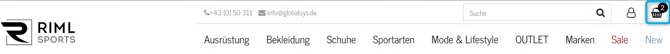 Artikel im Warenkorb bei Riml Sports